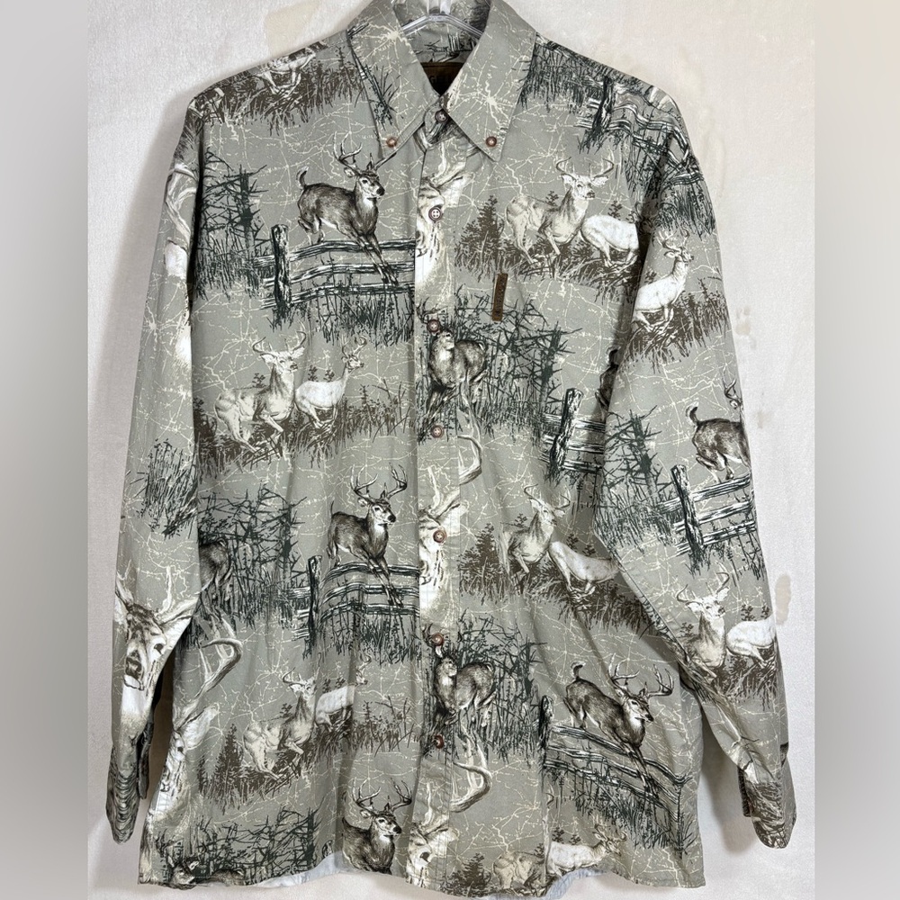 Magellan Outdoors Men’s Big Buck Button Up 100% Cotton Camouflage Shirt Size M